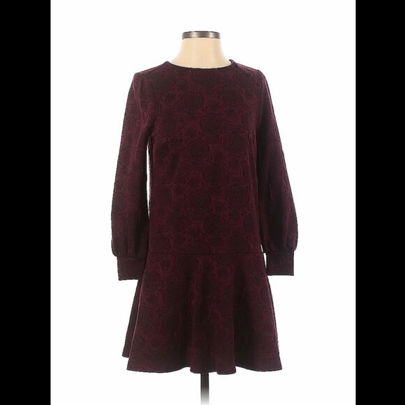 Ann Taylor Loft patterned long sleeved drop waist dress, size sp - Picture 1 of 11